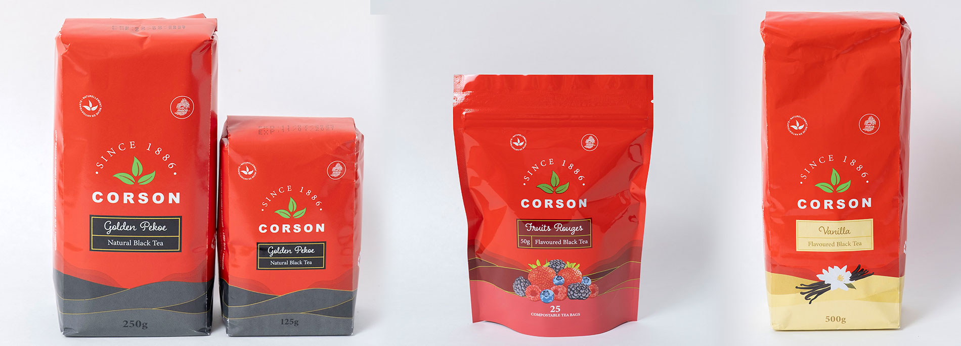 Corson Tea packets